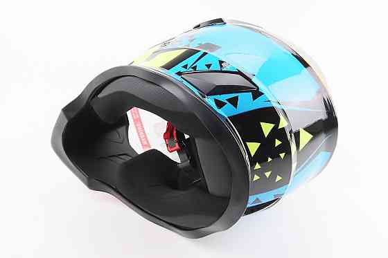 Шолом кросовий/ендуро/АТV зі склом BLD-819-7  М (57-58см), ЧОРНИЙ/ЖОВТО-СИНІЙ Київ