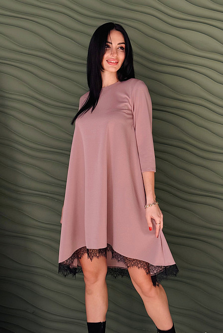 Сукня трапеція з мереживом "Emma"| Норма і батал Київ - фото 1