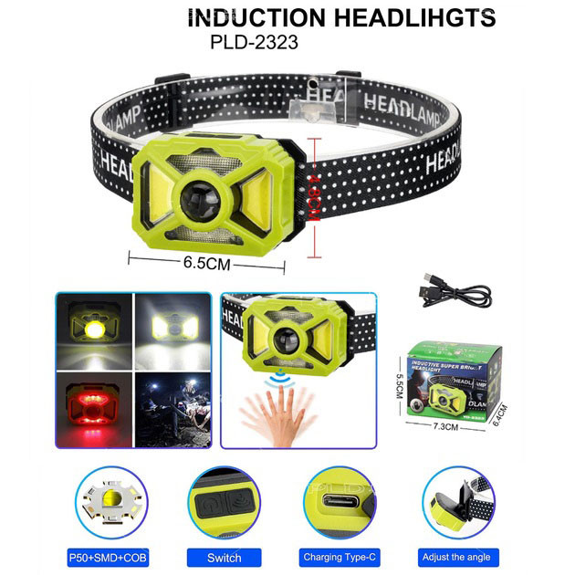 Потужний універсальний акумуляторний налобний ліхтар 2323-P50+SMD+COB (white/red) FV-53 Львів - фото 12