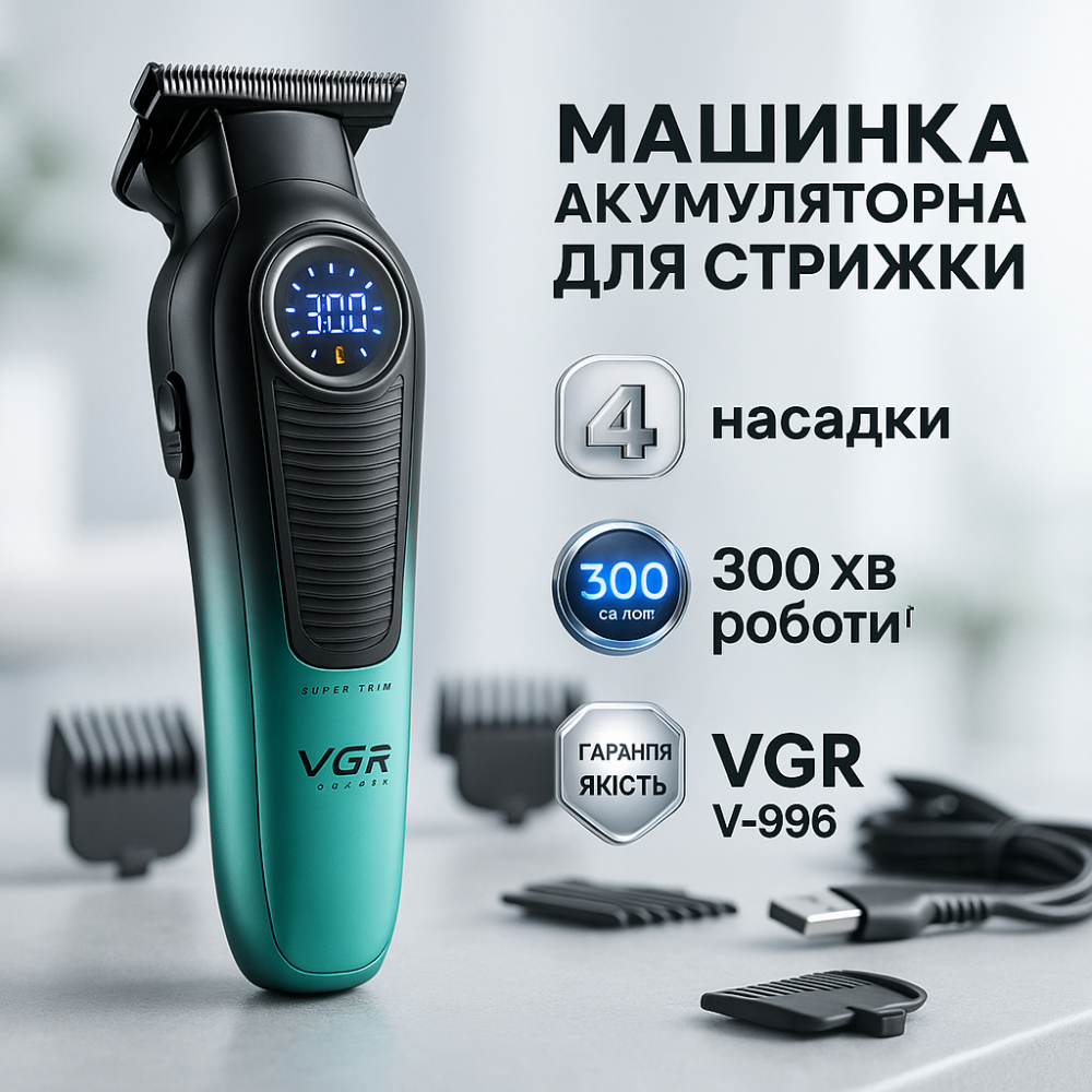 Машинка для стрижки посеченных волос VGR V-996, Машинка для стрижки волос с регулируемой длиной HK-33 Львов - изображение 17