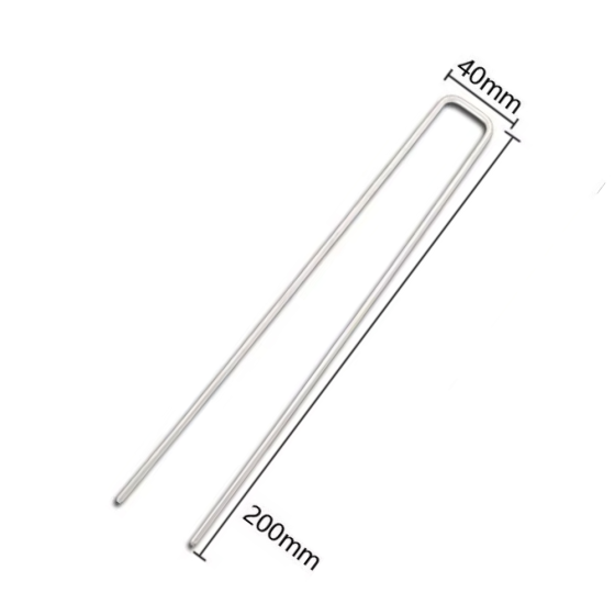 Набор скоб садовые крепёжные 10 шт металлические фиксаторы для газона оцинкованые,универсальные размер 4х20 см Каменец-Подольский