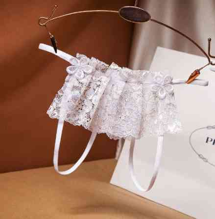 Еротичні трусики білі жіночі з мереживом - розмір універсальний, резинка до 94см Київ