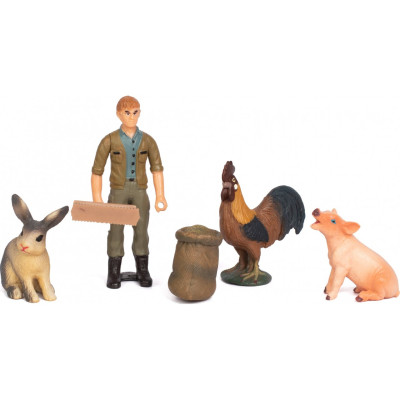 Фігурка Kids Team набір Ферма фермер, півень, кролик, порося (Q9899-T7_5) Вінниця - фото 1