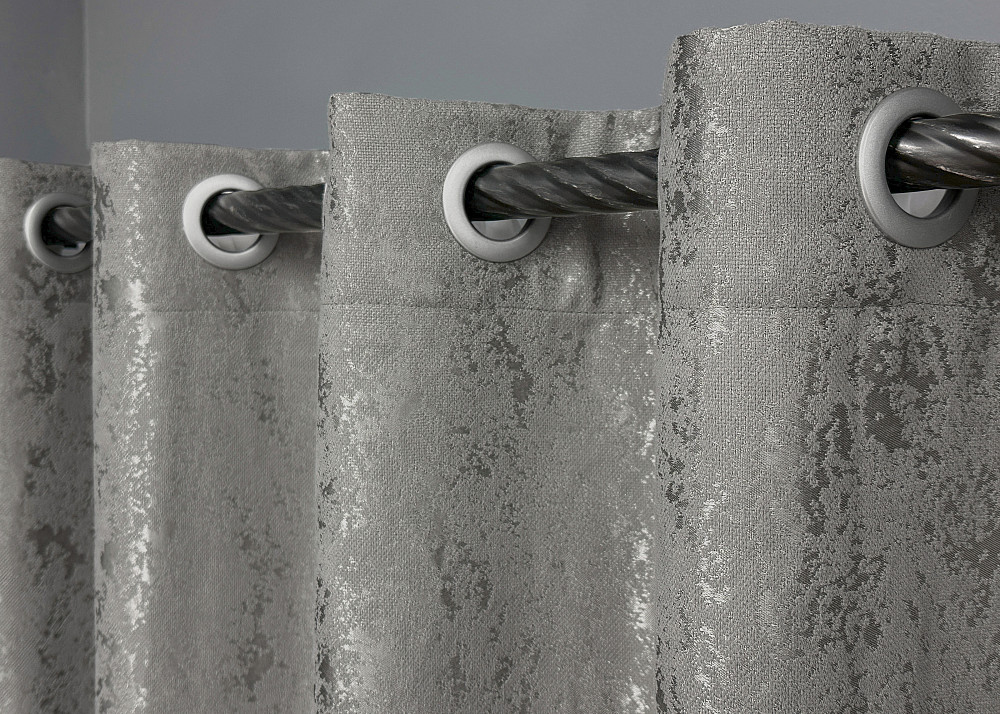 Комплект штор на люверсах VR-Textil Лен мрамор Pavliani № 1665ш Серый 150х270 см 2 шт (37-0181) Киев - изображение 6