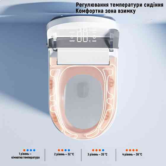 Смарт-унітаз Homony H836С (Top version) 680×410×475 білий із чорною вставкою (589339343) Київ