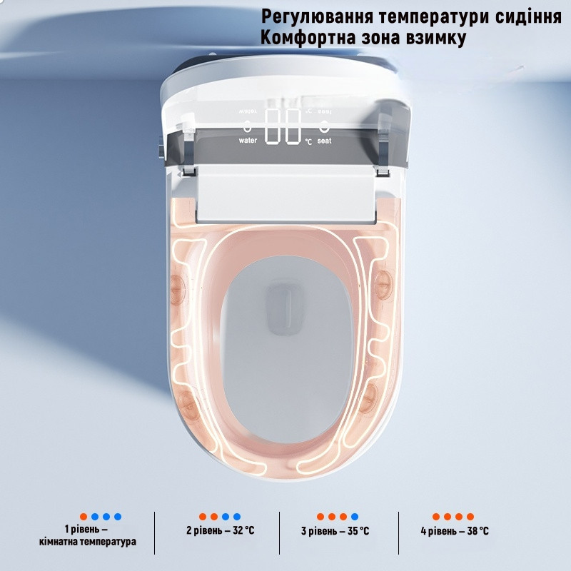 Смарт-унитаз Homony H836С 680×410×475 белый с черной вставкой (589339343) Киев - изображение 5