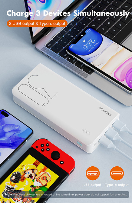 Універсальна мобільна батарея Romoss Sense8+ 30000mAh White (PHP30-401-02) ( 25871 ) Харків - фото 4