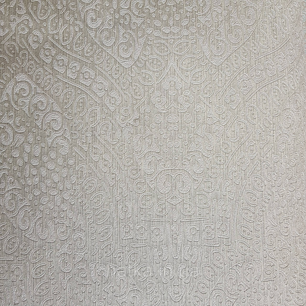 Шпалери метрові вінілові на флізелін Yuanlong Samsara східний стиль вензель білі сріблясті 3д Київ - фото 2