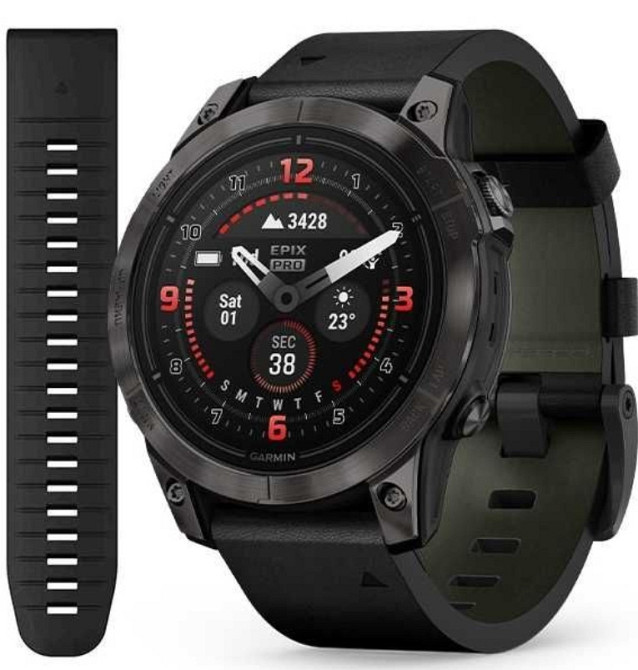 СМАРТ - Часы: Garmin Epix Pro Gen 2 Sapphire 47mm. Garbon Tit Leather.• НОВІ • запечатані смарт- годинники Киев - изображение 1