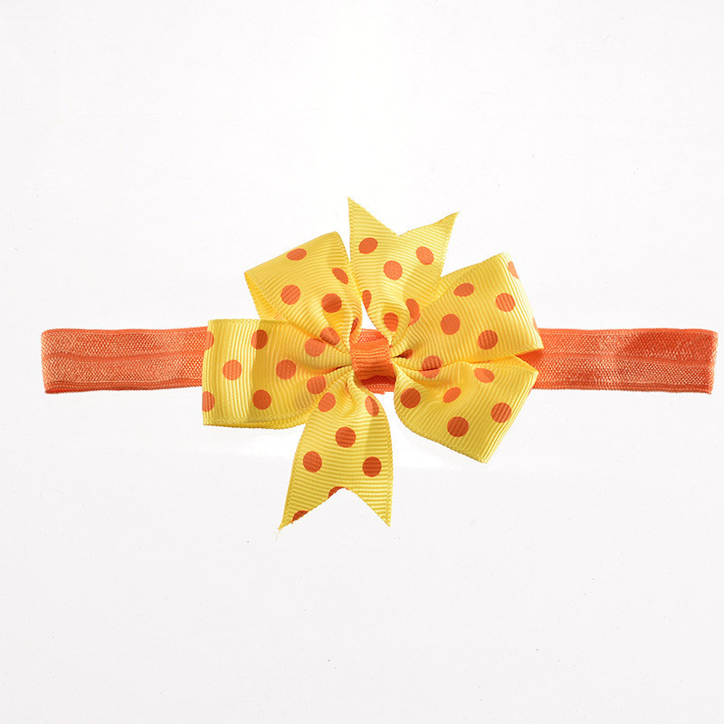 Дитяча пов'язка в горох one size помаранчево-жовтий Київ - фото 3