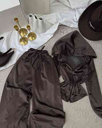 Женский прогулочный костюм двойка: кофта и штаны велюр Одесса