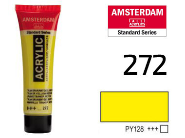 Краска акриловая AMSTERDAM(272) Прозрачный желтый средний 20 мл Royal Talens Киев - изображение 2