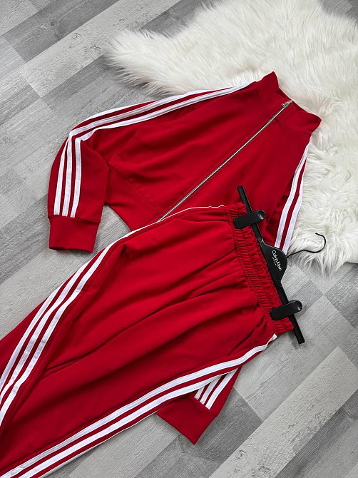 Женский повседневный спортивный костюм двойка: кофта и штаны с лампасами турецкая двунитка 46/48, Красный Одесса - изображение 2