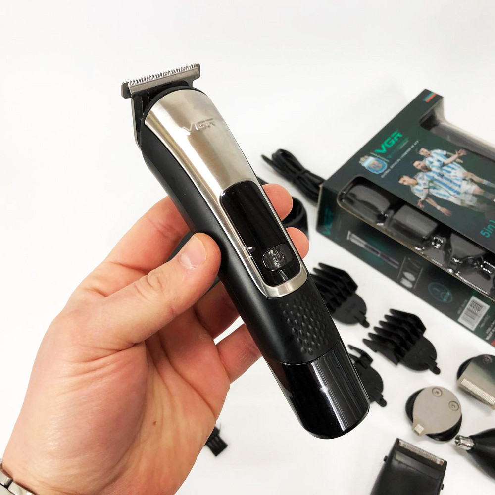 Перукарська машинка акумуляторна професійна VGR 5 в 1 V-111, Універсальні машинки для стрижки волосся SK-89 Львів - фото 18