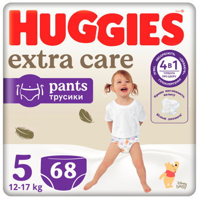 Підгузки Huggies Extra Care Розмір 5 (12-17кг) Pants Box 68 шт (5029053582412) Вінниця - фото 1