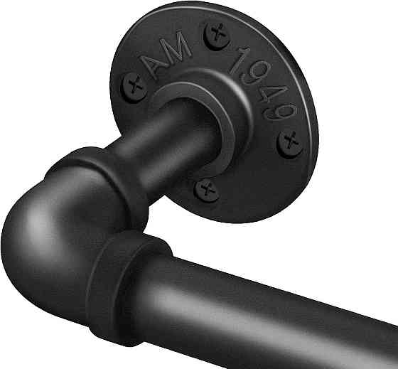 Карниз телескопічний CLG-S 80–220 см чорний металевий для штор настінний розсувний (телескопічні, торцеві, для вікон, ванної, Київ