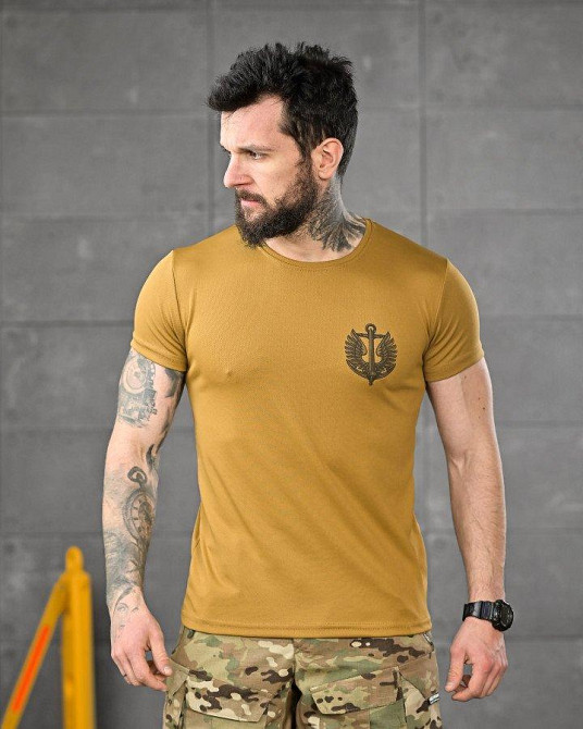 Тактическая потоотводящая футболка SABUR  кайот вірний назавжди ВТ6568 Одеса - фото 4