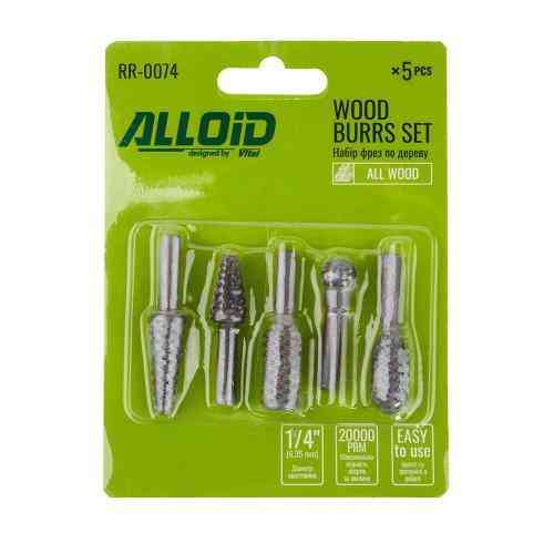 Alloid. Набір фрез по дереву 5шт, хвостовик 1/4