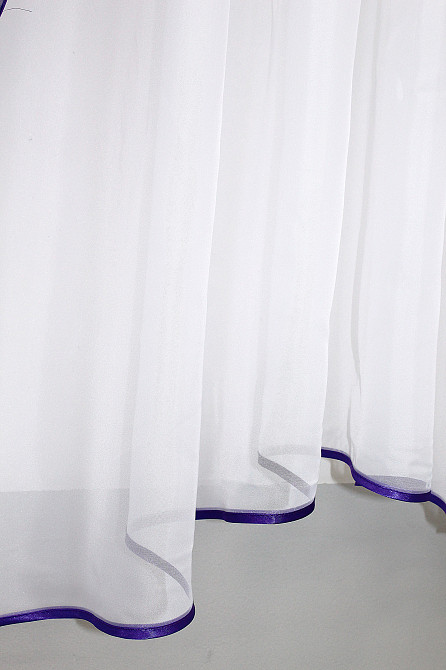 Кухонний комплект VR-Textil № 051к тюль і шторки з підв'язками фіолетовий з білим 280х170 см (50-078) Київ - фото 5