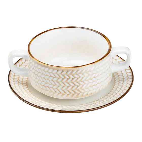 TS Kitchen Тарілка для супу глибока 300 мл із блюдцем Київ