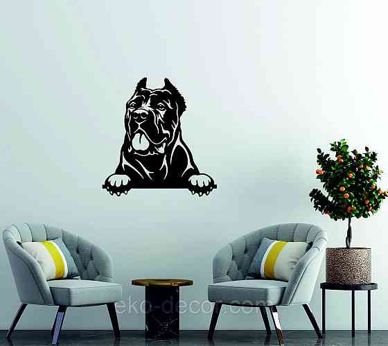 Декоративне настінне Панно «Кане-корсо», Декор на стіну 90*86 см, Чорний Київ