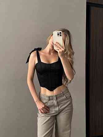 Женский стильный корсет на змейке королевский шелк Черный, 44/46 Одесса