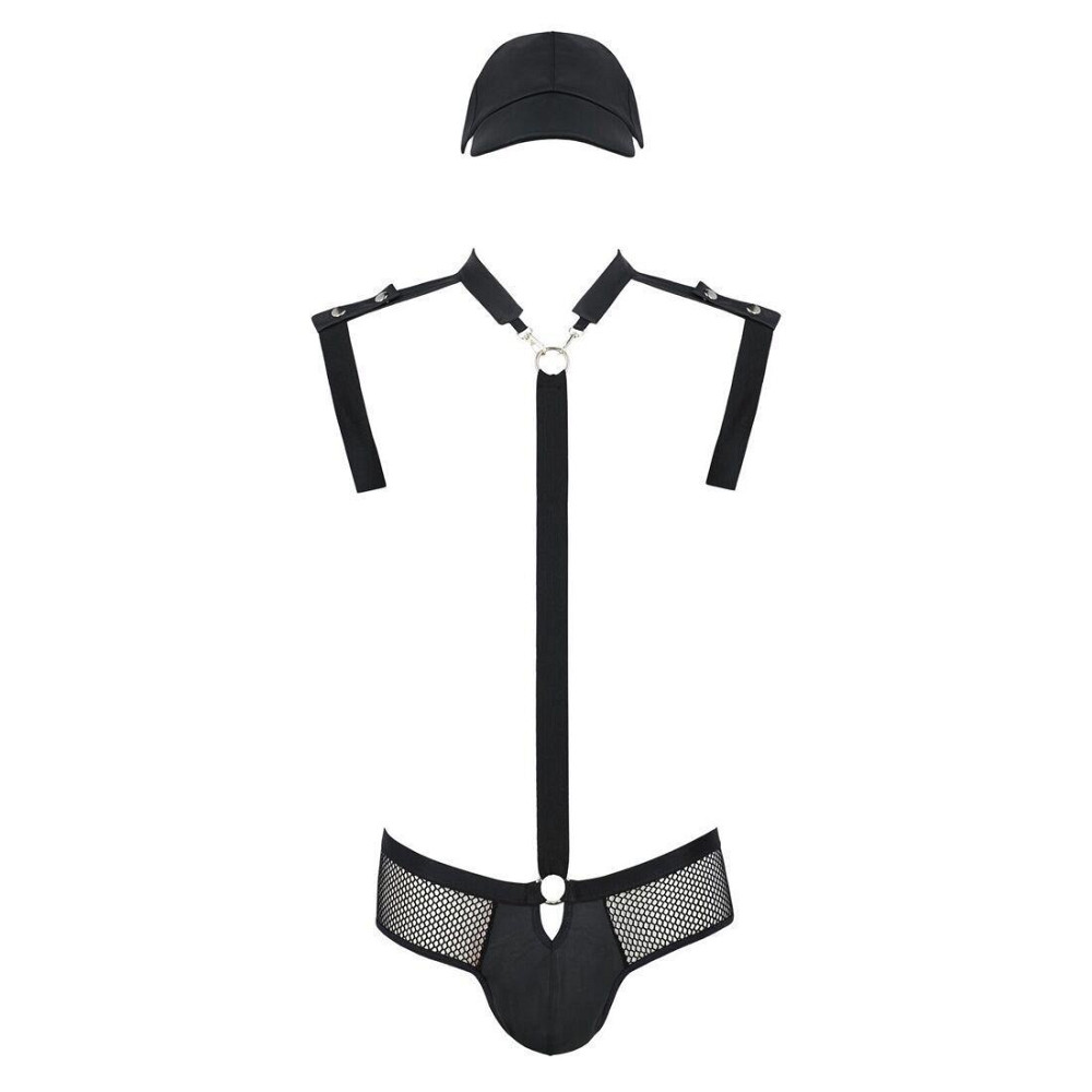 Комплект эротического мужского белья Passion 038 SET JOHN L/XL Black, боди, кепка Sex Aura Киев - изображение 3