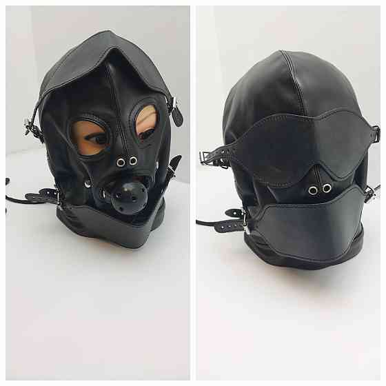 Шкіряна кайданова маска на всю голову Луцьк