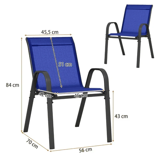 Комплект садових стільців Costway Patio з підлокітниками синій Киев - изображение 3
