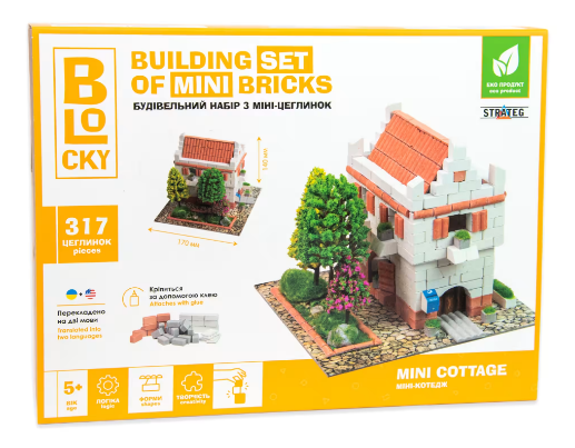 Будівельний набір для творчості з міні-цеглинок BLOCKY Міні-Котедж  Strateg (31002), шт Київ - фото 1