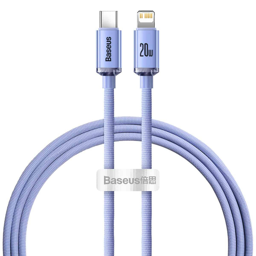 Кабель Baseus Crystal Shine Series Fast Charging Data Cable Type-C to iP 20W 1.2m Purple Київ - фото 1