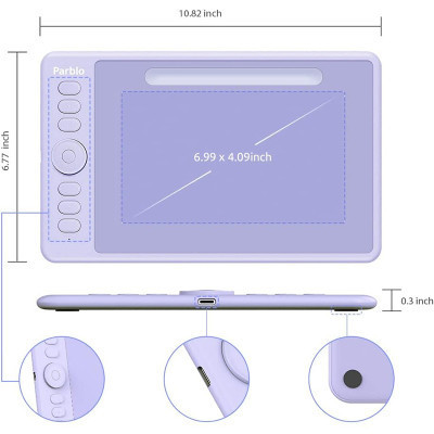 Графічний планшет Parblo Intangbo S Violet (INTANGBOSP) Вінниця - фото 4