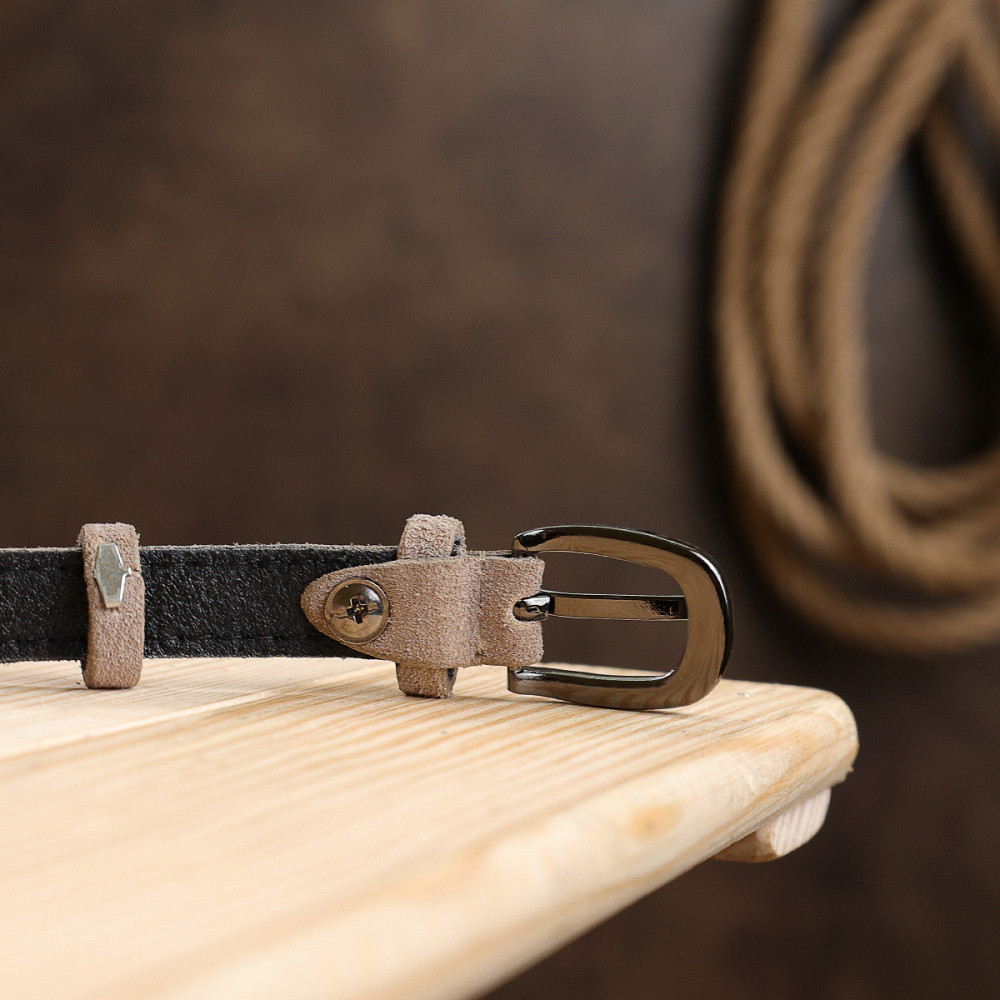 Женский замшевый ремень Vintage 20763 Серый Киев - изображение 9