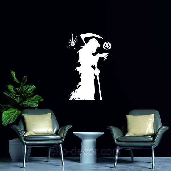 Декоративне настінне Панно «Смерти з косою», Декор на стіну 90*59 см, Білий Київ