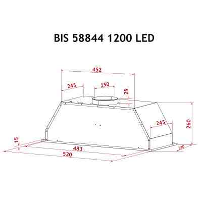 Вытяжка кухонная Perfelli BIS 58844 WH 1200 LED Винница