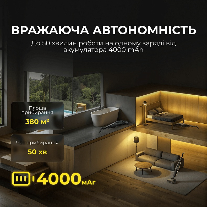 Акумуляторний мийний пилосос Deerma VX100 Ultra S (DEM-VX100ULTRAS) ( 27602 ) Харьков - изображение 7