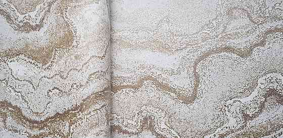 Шпалери вінілові на флізеліні AS creation Della Natura 1.06Х10 абстракція хвилі структурні золотисті на білому Київ