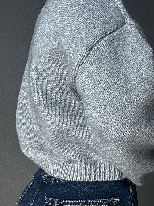 Светр жіночий Fancy Matinee 539 оверсайз однотонний, сірий, one size Київ - фото 10