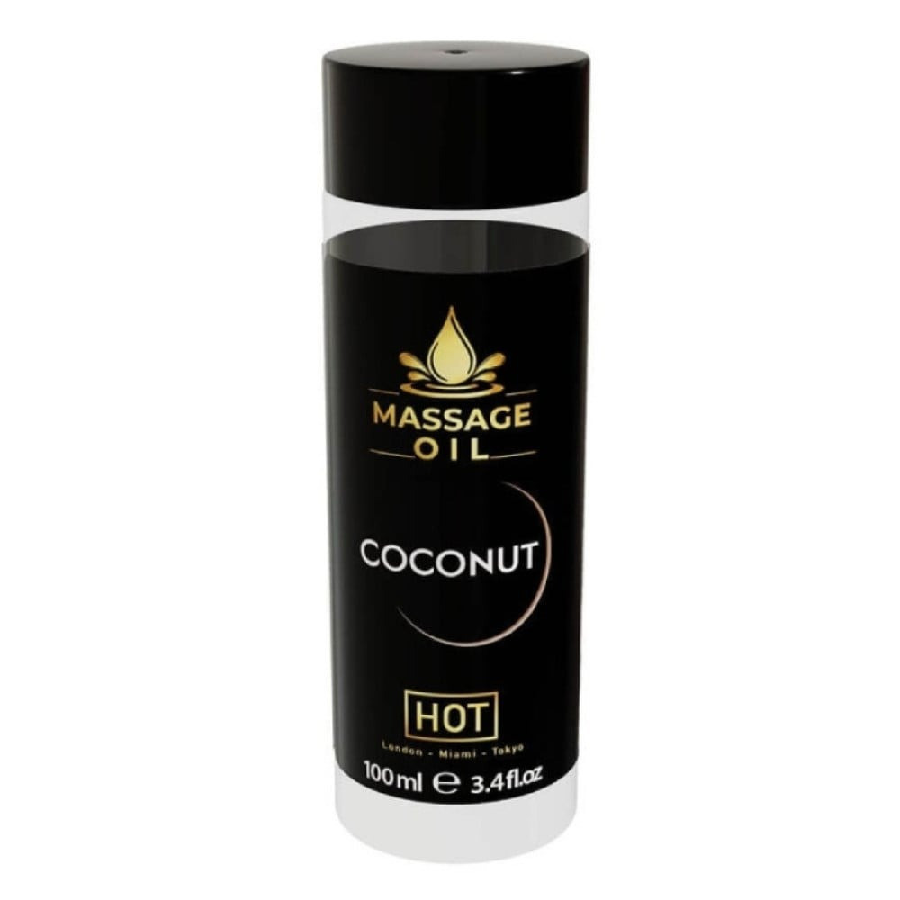 Массажное масло HOT Massage Oil Coconut с ароматом кокоса, 100 мл Sex Aura Киев - изображение 1
