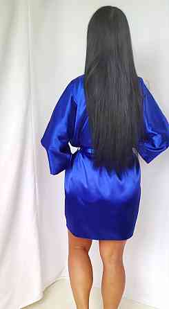 Халат женский шелковый под пояс длина 90см Электрик 42/44 Харьков