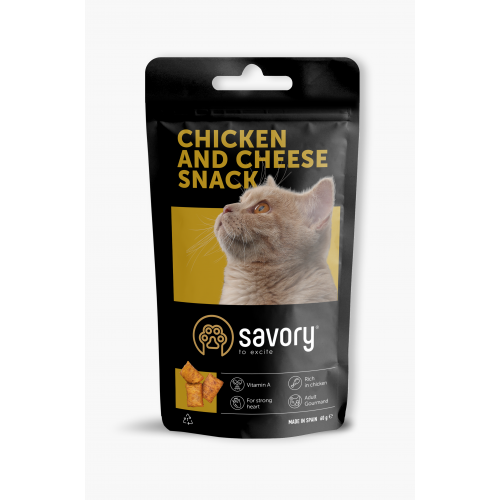 Хрумкі ласощі Savory Snack Подушечки для вибагливих котів, з куркою та сиром, 60 г Київ