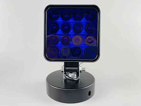 Фара LED квадратна 48 W 12 V 6500 K (16 діодів) (8.4 см х 8.4 см х 2 см) Mini (синя) Мукачево