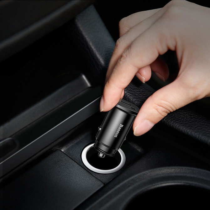 Автомобільний зарядний пристрій BASEUS B5-C15C PPC Car Charger 30W PD QC 4.0 (Чорний, Type-C + USB) Миколаїв - фото 9