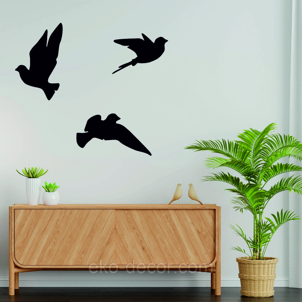 Декоративное настенное Панно «Птичка» Декор на стену(цена за 1шт) 30*18 см, Черный Киев - изображение 7