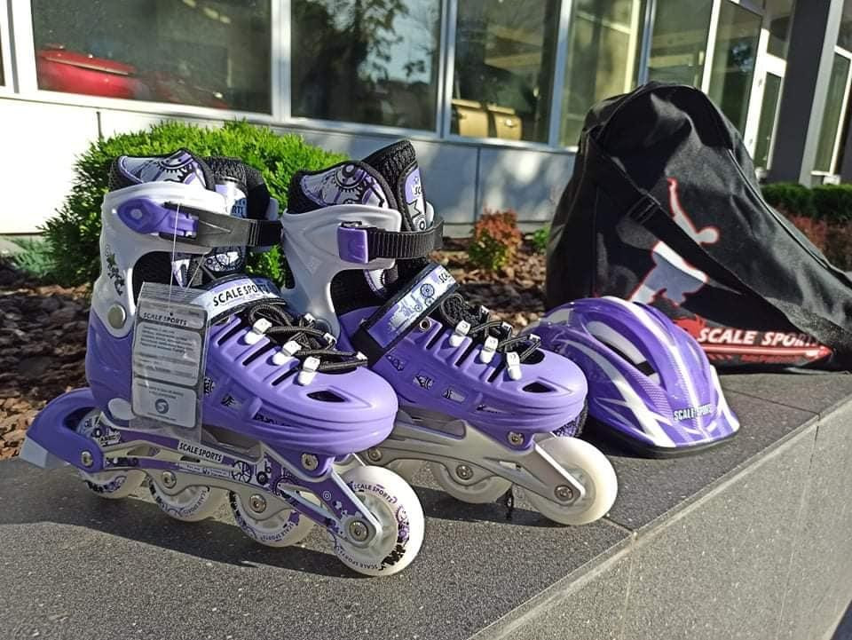 Комплект детских роликов + защита + шлем + сумка, Фиолетового цвета Scale Sport. Размер 29-33 Одесса - изображение 2