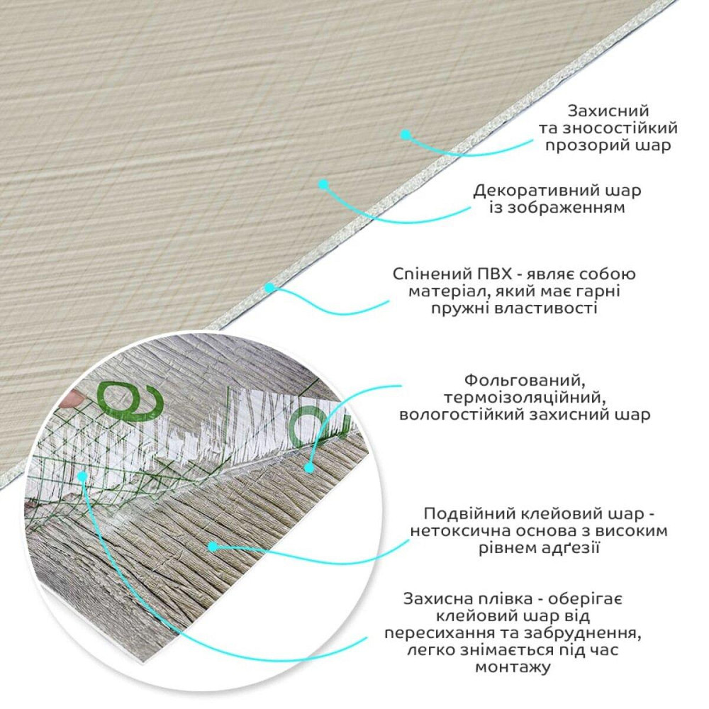 Самоклеюча вініловая плитка в рулоні 600х3000х2мм Мат SW-00002038 Київ - фото 2