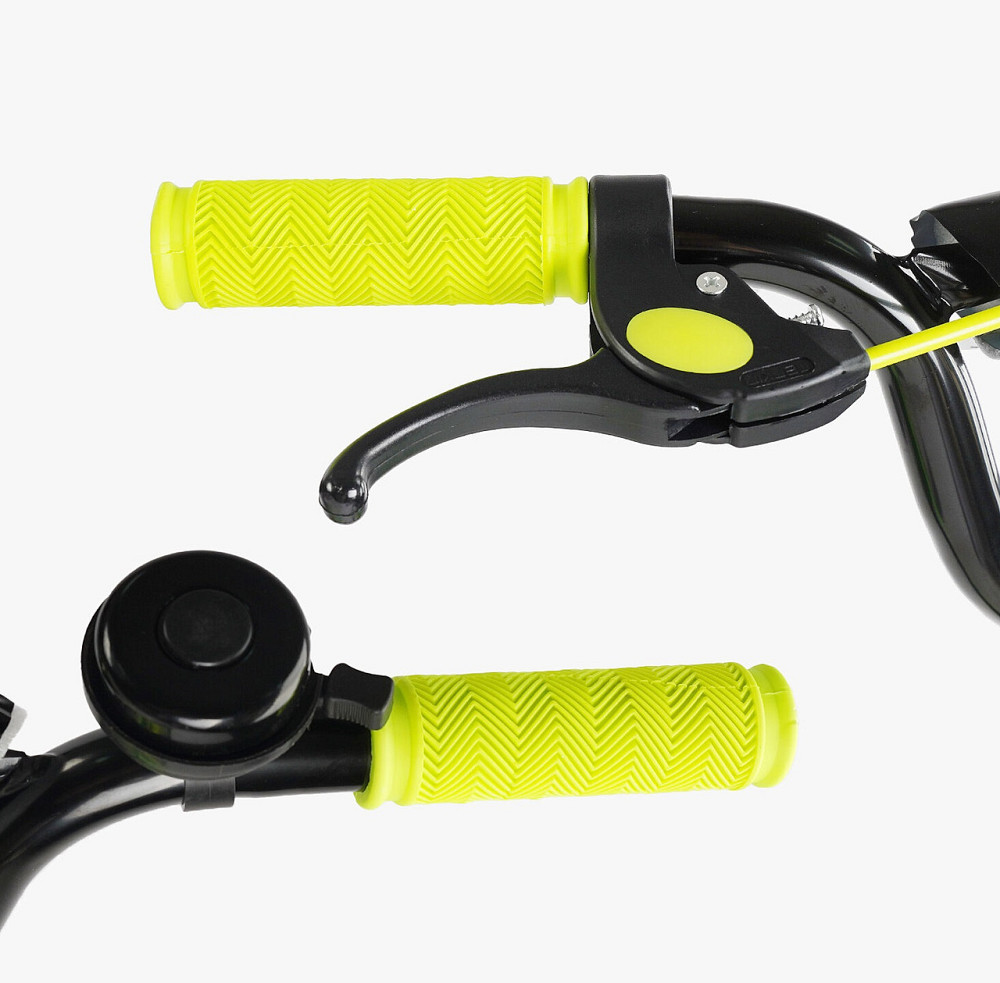 Велосипед Corso MAXIS двоколісний 18 дюймів з додатковими колесами дзвіночком багажником Чорно-салатовий (CL-18130) Чернигов - изображение 4