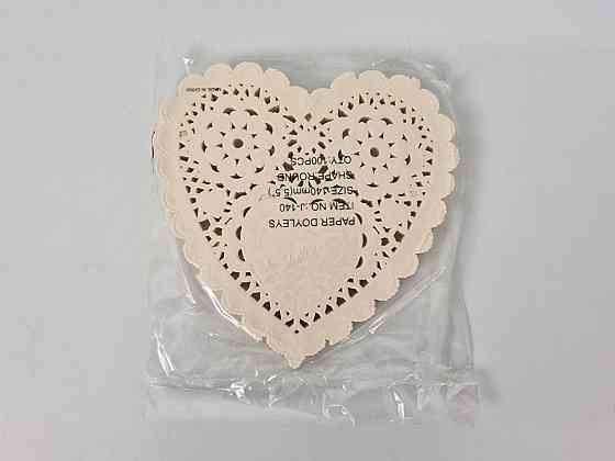 Салфетка ажурная СЕРДЦЕ Ф14(100шт) Бежевый (1 пачка) Харьков