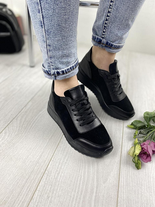 EMELI Кросівки жіночі EMELI 915/1 чорні (весна-осінь, шкіра+замша натуральна) (2687) Коломыя - изображение 5