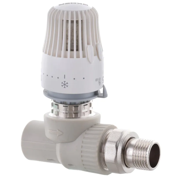 Кран термостатичний з термоголовкою прямий PPR 20x1/2 Koer K0155.PRO (KP0198) Київ